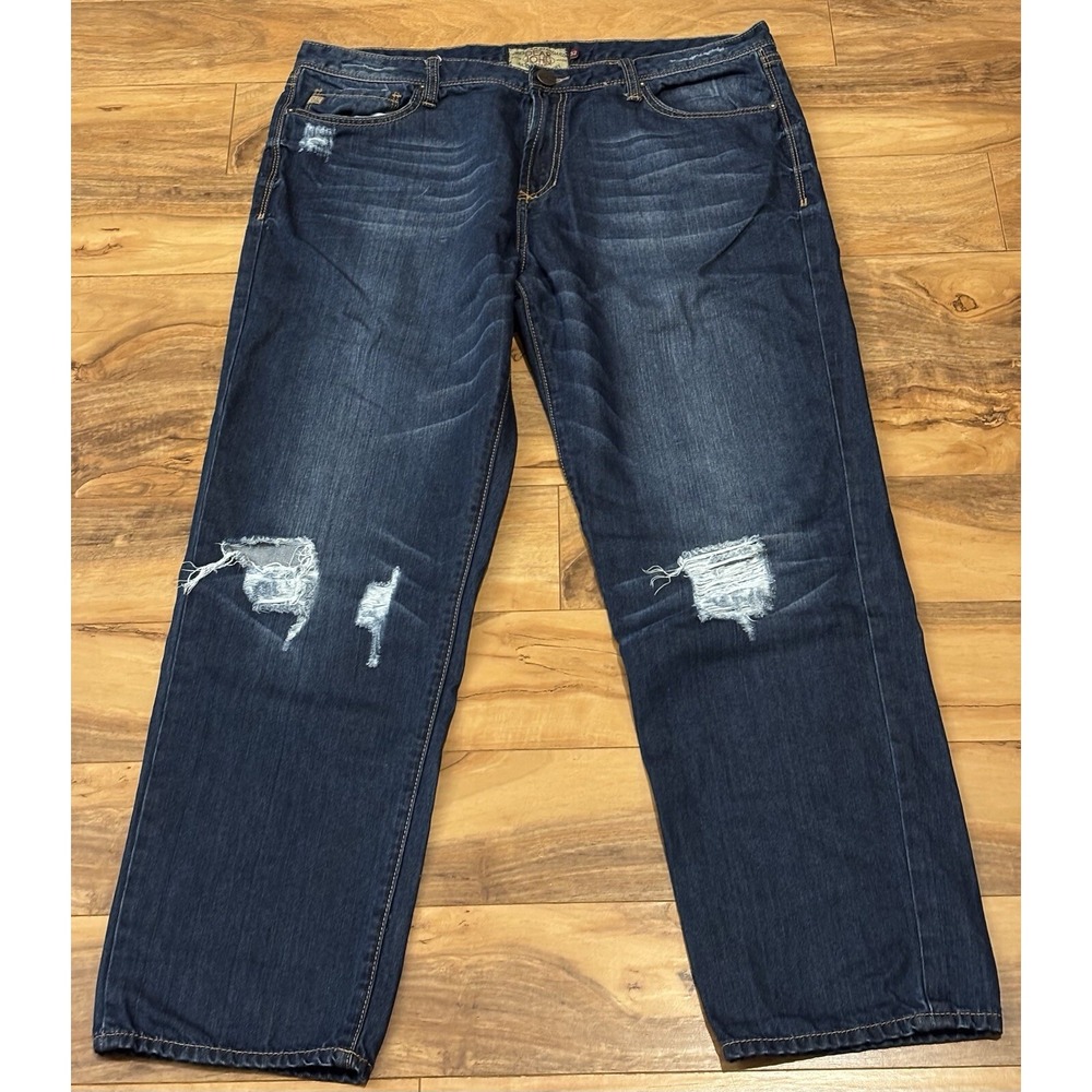 Dear John Size 36 Women's high rise 8" wide legs Boyfriend Jeans Distressed